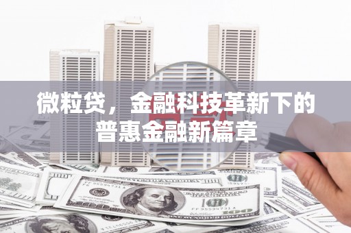 泉山微粒贷，金融科技革新下的普惠金融新篇章