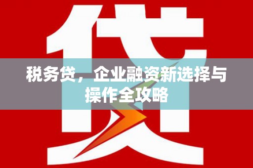 泉山税务贷，企业融资新选择与操作全攻略