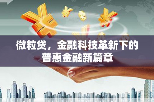 泉山微粒贷，金融科技革新下的普惠金融新篇章