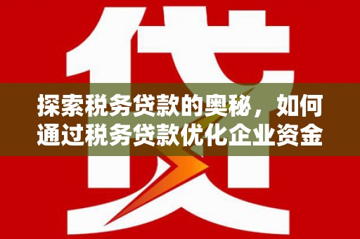 泉山探索税务贷款的奥秘，如何通过税务贷款优化企业资金流