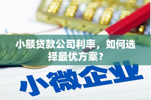 泉山小额贷款公司利率，如何选择最优方案？