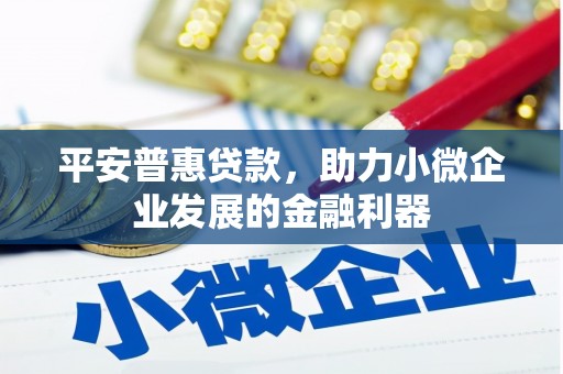 泉山平安普惠贷款，助力小微企业发展的金融利器