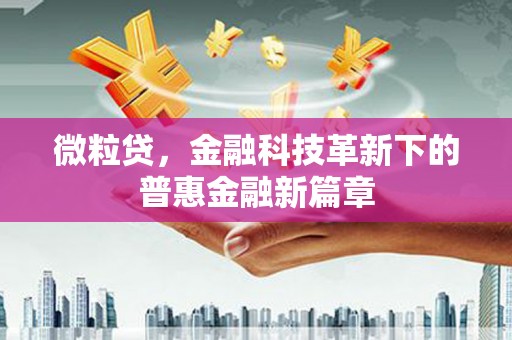 泉山微粒贷，金融科技革新下的普惠金融新篇章