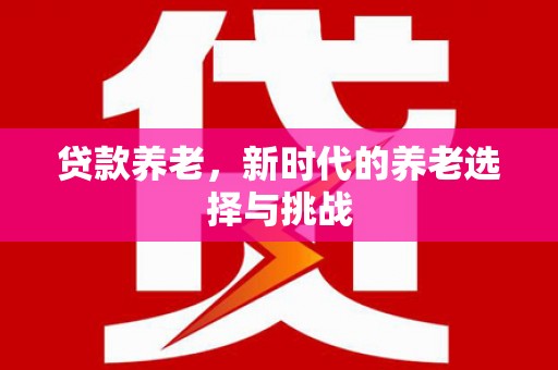 泉山贷款养老，新时代的养老选择与挑战