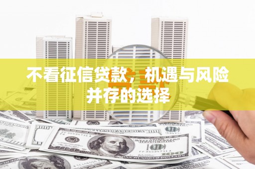 泉山不看征信贷款，机遇与风险并存的选择