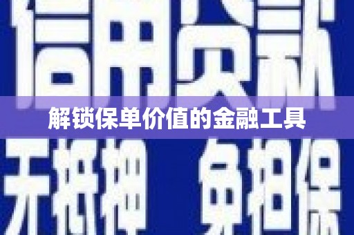 泉山解锁保单价值的金融工具