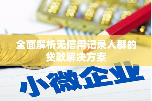 泉山全面解析无信用记录人群的贷款解决方案